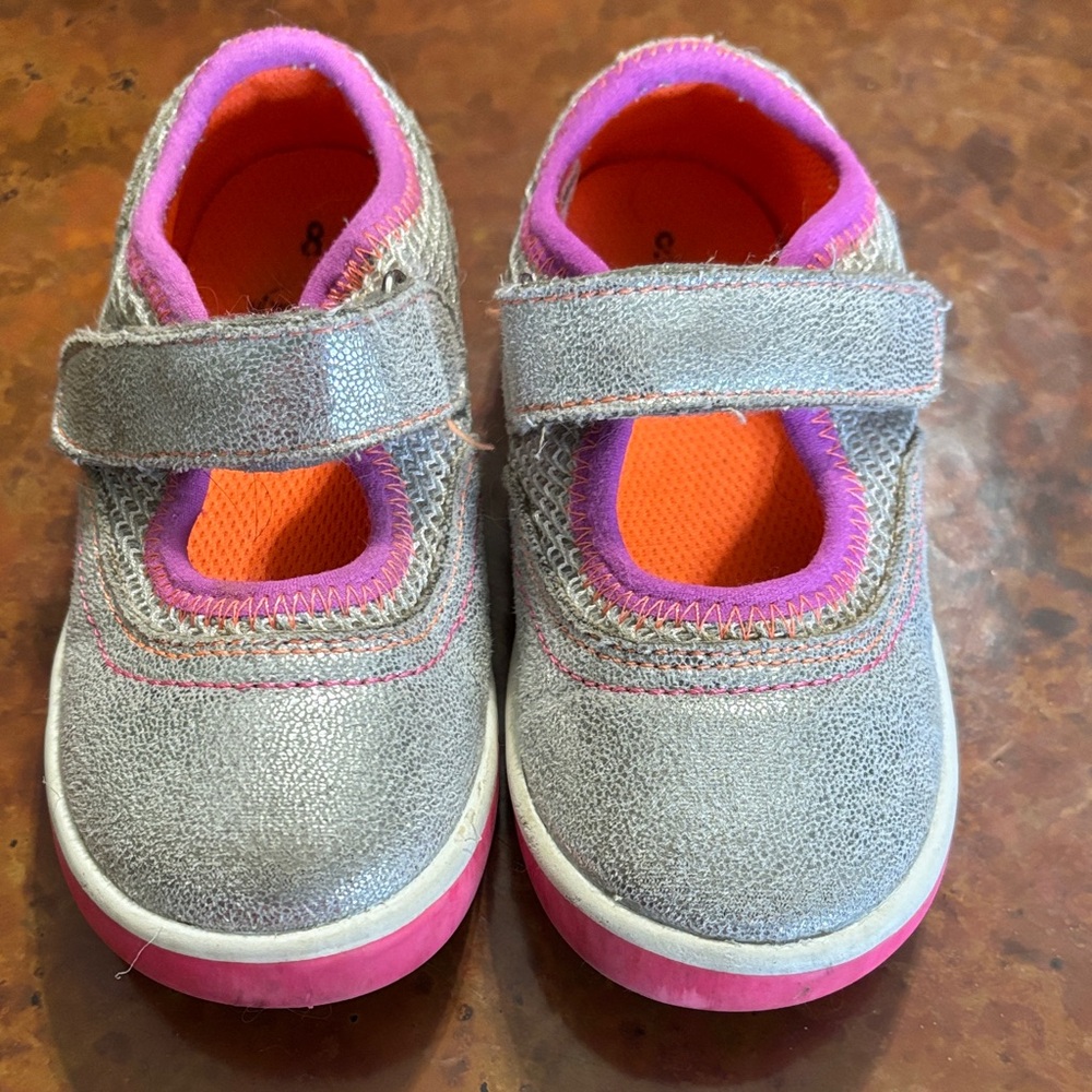 Wander nation silver and pink Mary Jane style sneakers size 8